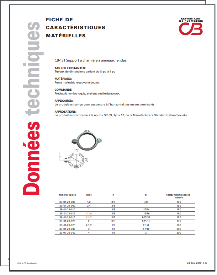 French TechData Sheet - CB131