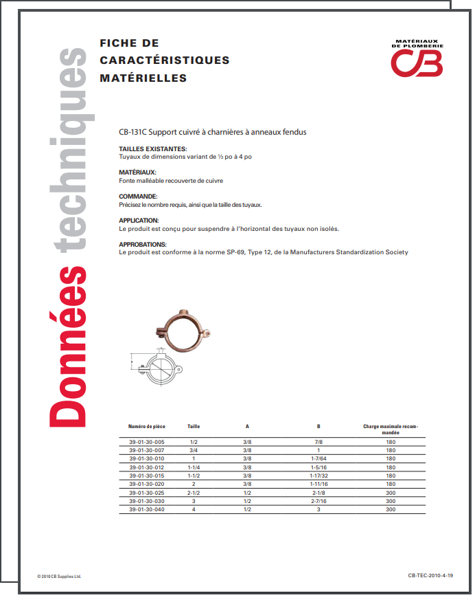 French TechData Sheet - CB131C