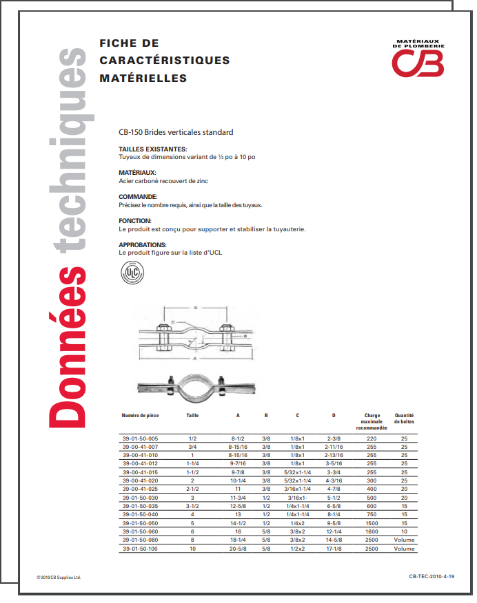 French TechData Sheet - CB150