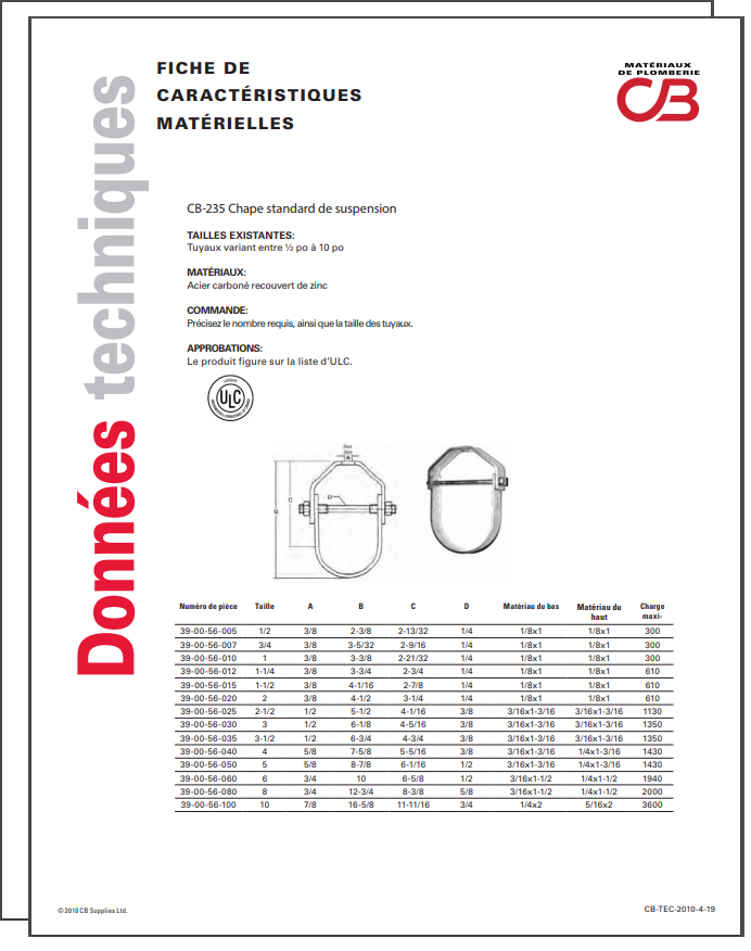 French TechData Sheet - CB235