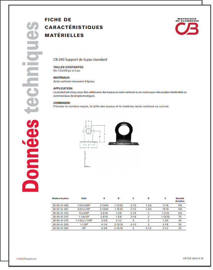 French TechData Sheet - CB240