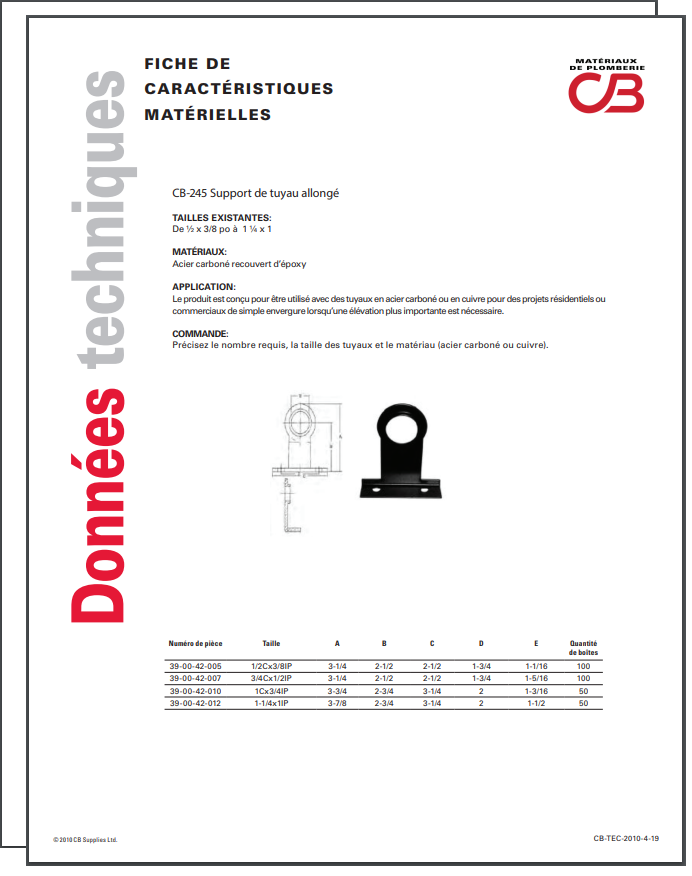 French TechData Sheet - CB245