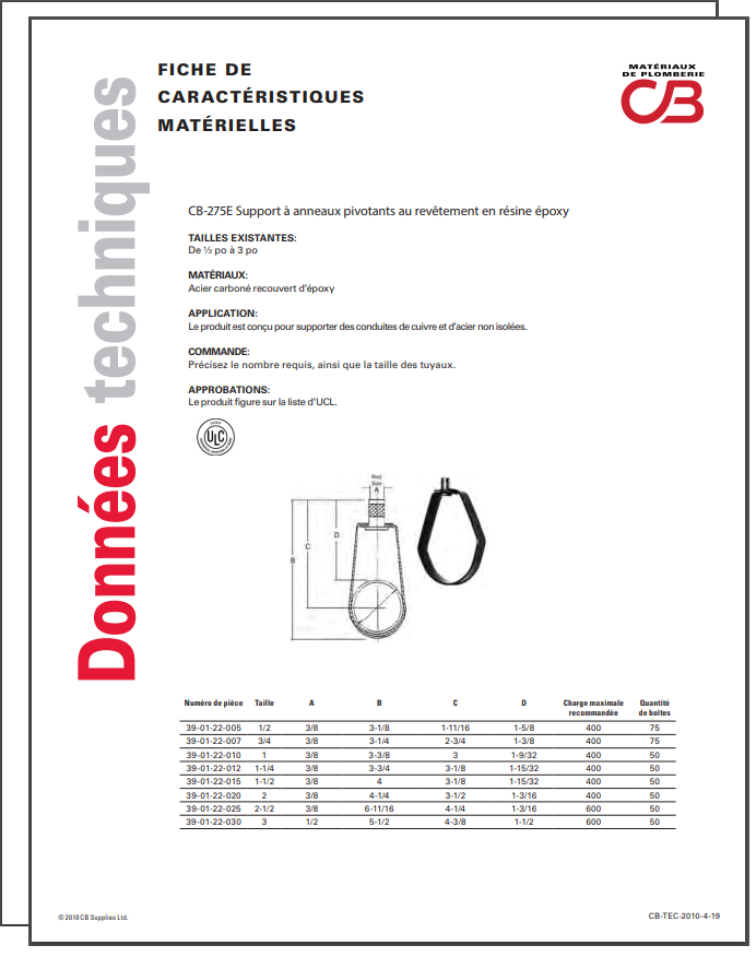 French TechData Sheet - CB275E